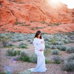 Pink Blush Maternity Photoshoot Dress